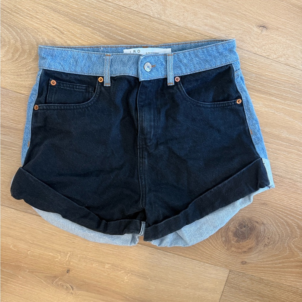 IRO Black and Gray Jean Shorts